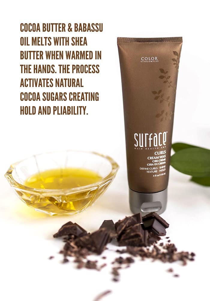 Surface Hair - Curls Cream Wax, Define And Add Shine And Texture To Curly Hair, With Cocoa And Shea Butter, 4 Fl. Oz. - Image 2